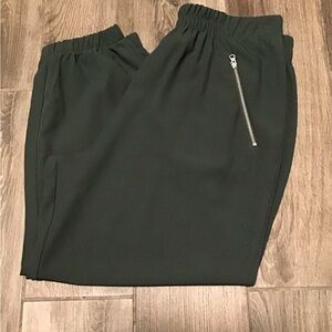 NWOT! Attitudes by Renee Dark Green Joggers with Side Zipper